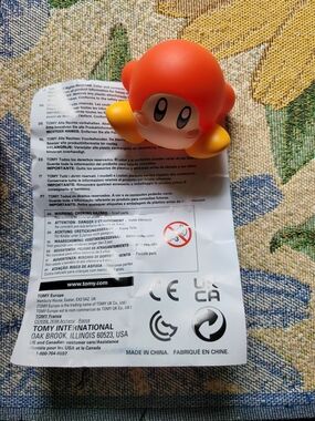 Orange Kirby-Style Character Figure - Soft Collectible Toy